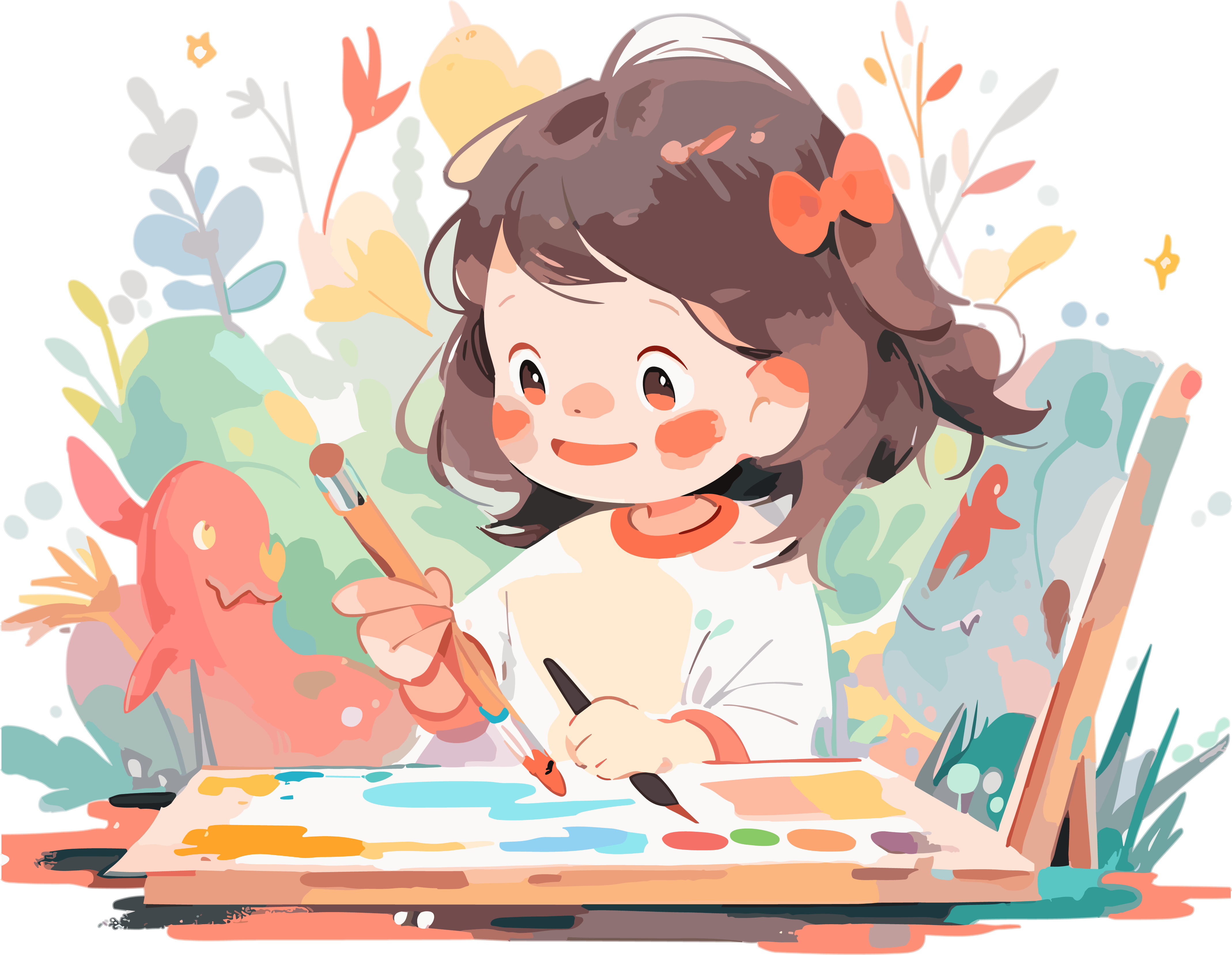 可商用少儿涂鸦高清PNG插画设计