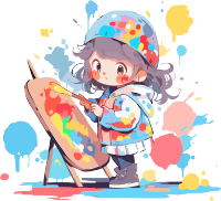 手绘插画涂鸦女孩PNG素材