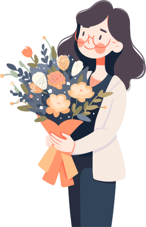 教师节花束可商用插画设计素材