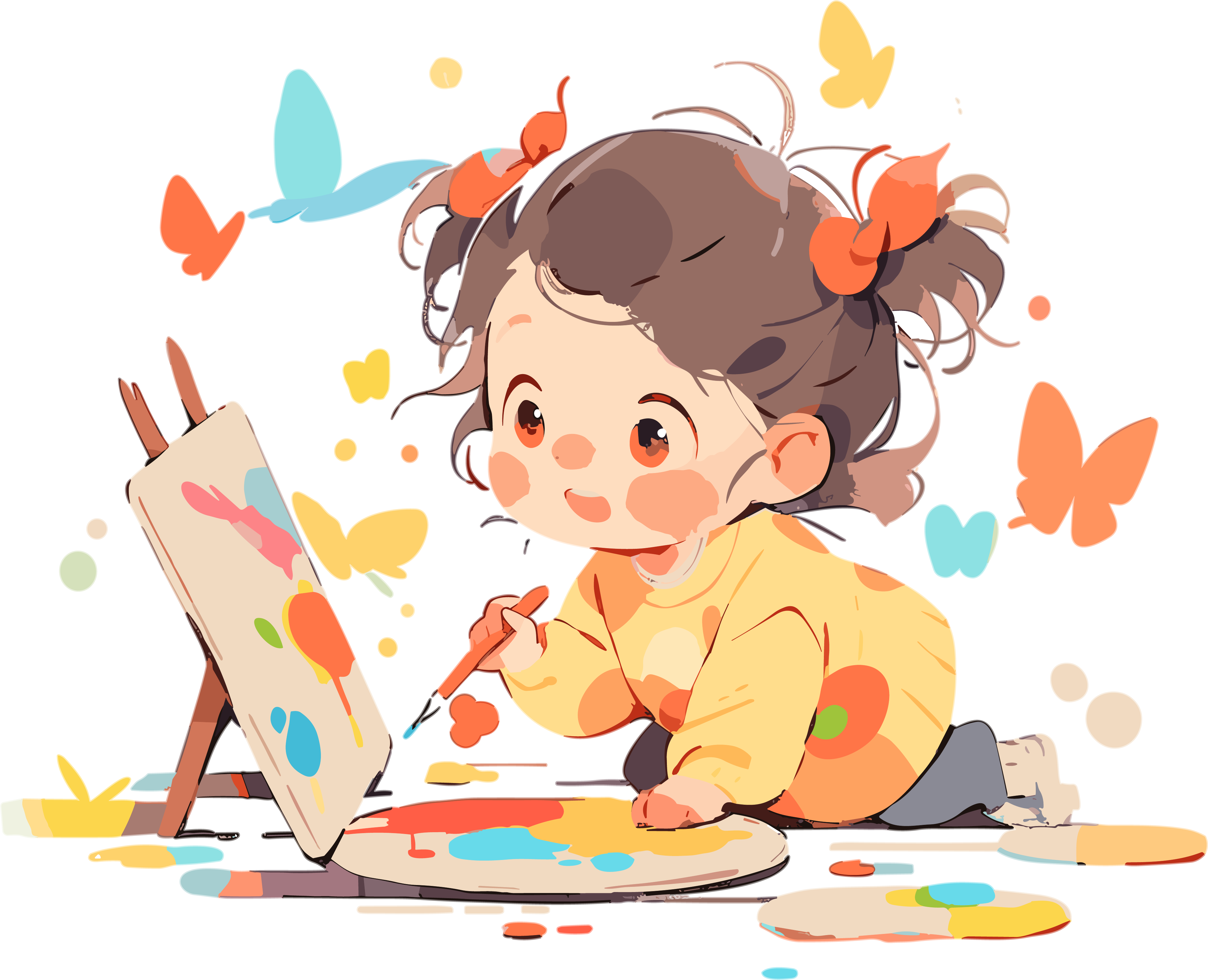 少儿涂鸦创意设计插画素材