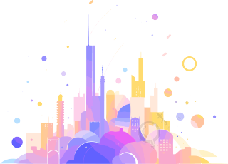 简约梦幻风格城市插画设计元素