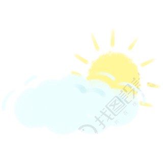 童趣风云朵和太阳插画素材
