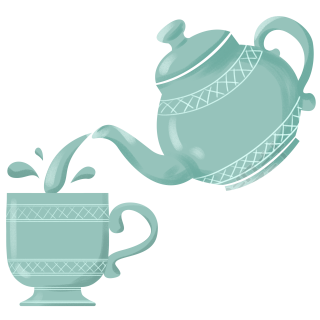 高清透明背景茶壶和茶杯PNG素材