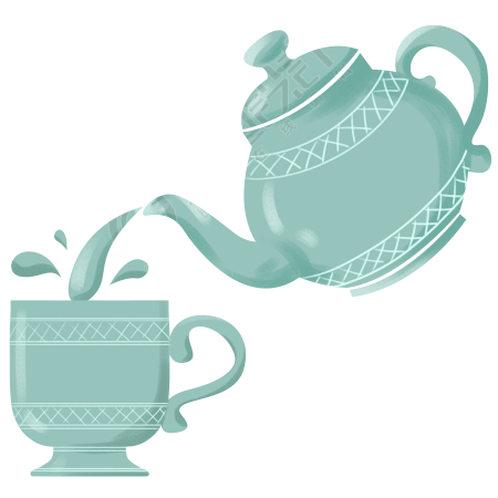 高清透明背景茶壶和茶杯PNG素材