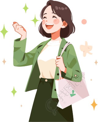 女性购物插画素材