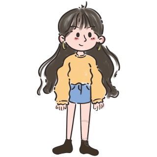 手绘可爱的小女孩童趣风插画