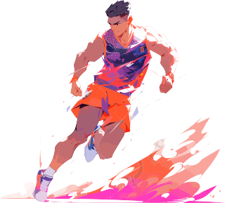 帅气的男性运动员插图PNG