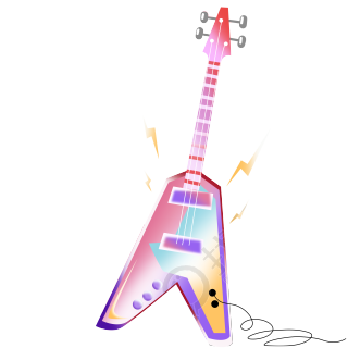 音乐乐器电子吉他手绘插画