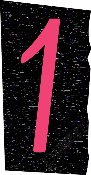 数字1复古贴纸插画素材