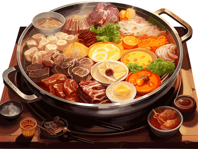 秋季营养火锅透明背景素材