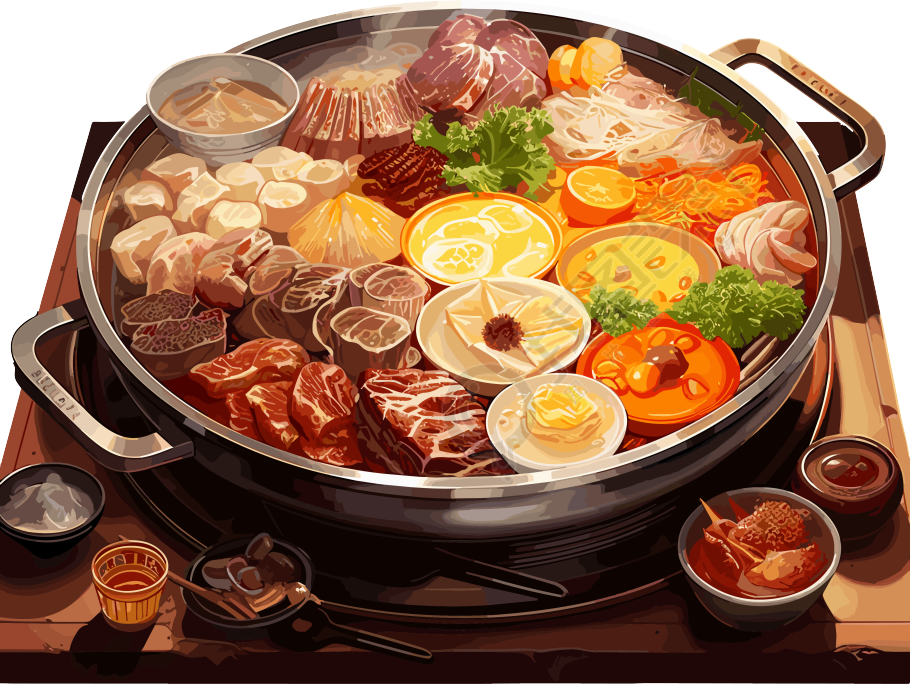 秋季营养火锅透明背景素材