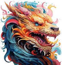 彩色龙艺术图形插图