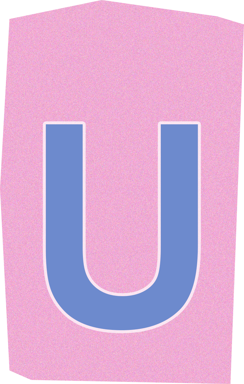 英文字母U复古贴纸插画素材