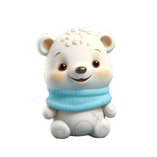 小小的北极熊3D光泥素材