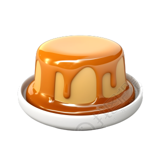 焦糖布丁3D卡通素材