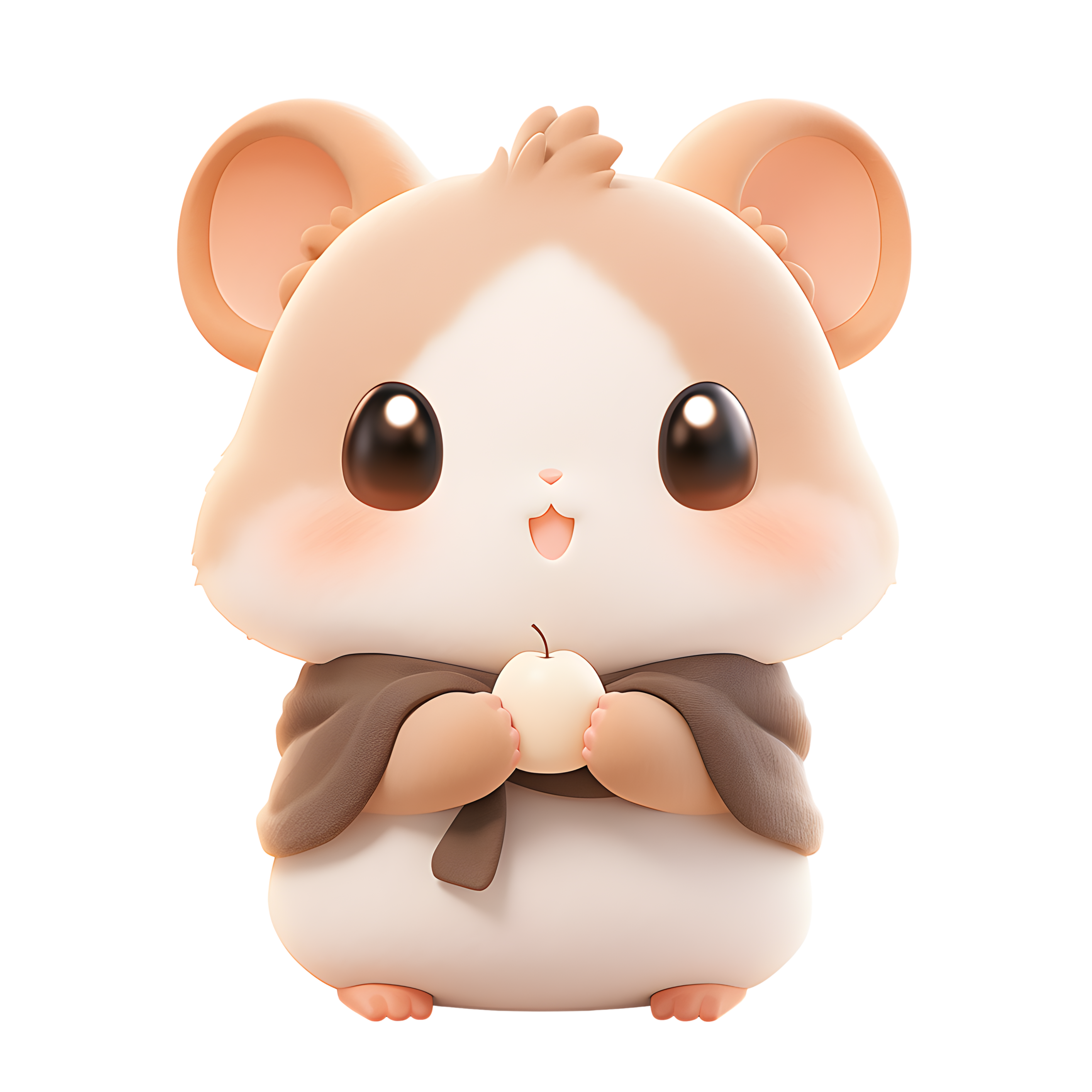 小仓鼠3D光泽粘土透明背景素材