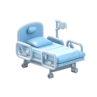 医疗图标病床模型插画