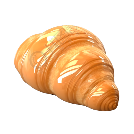 牛角包3D渲染插画设计素材