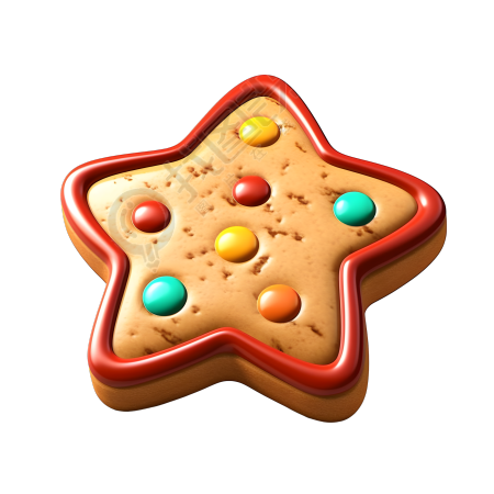 五角星饼干卡通3D素材