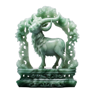 绵羊立体雕刻动物图案插画