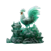 可商用玉质雕刻公鸡创意设计素材