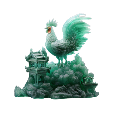 可商用玉质雕刻公鸡创意设计素材