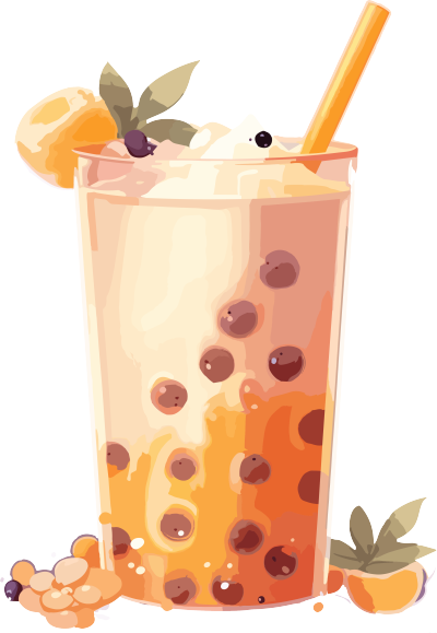 卡通风格中国奶茶插画设计