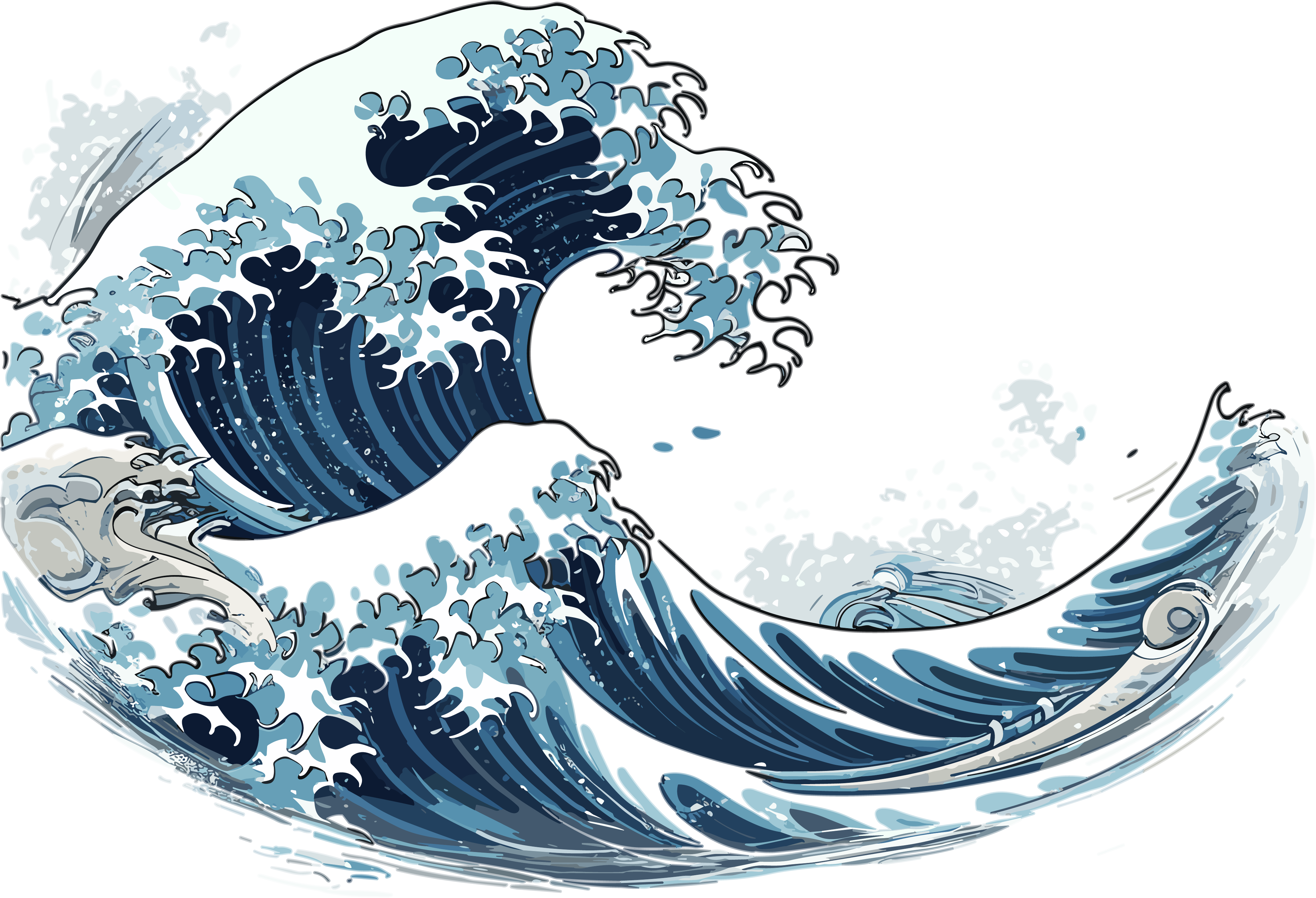 海浪插画可商用素材