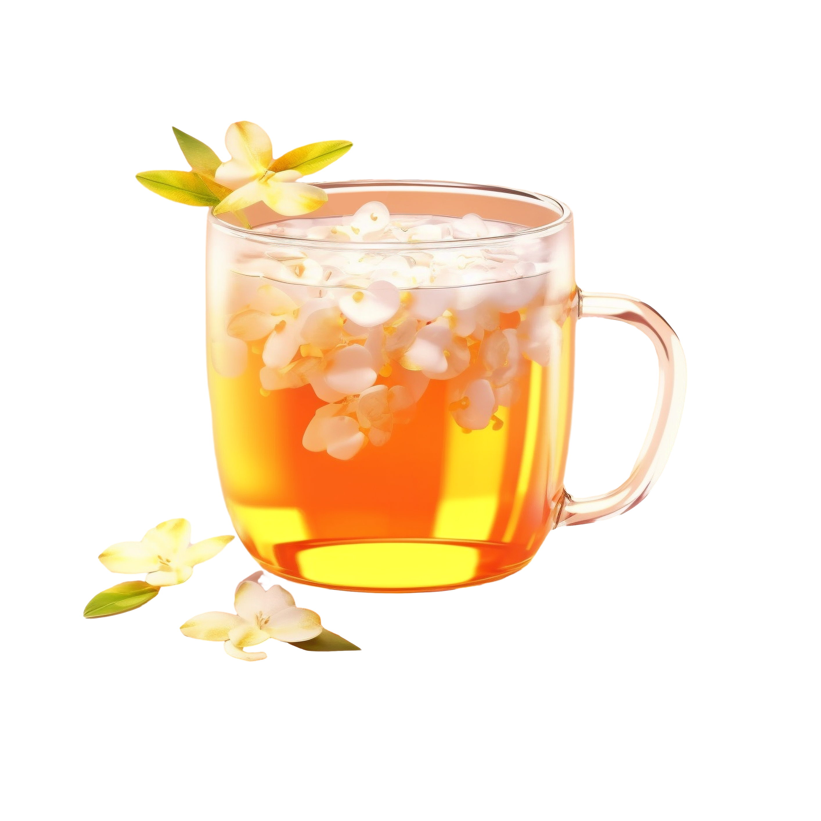 桂花茶半透明杯子中秋节插图