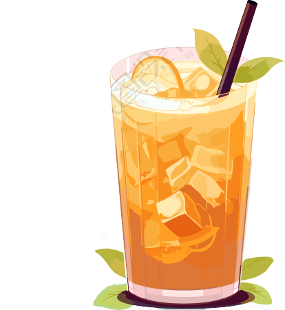 加冰奶茶插画幸福感素材