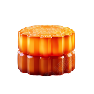 透明中秋节月饼元素3D渲染素材
