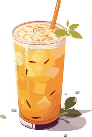 高品质中国奶茶插画素材