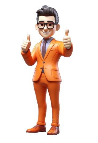 竖大拇指的商务男士3D插画设计