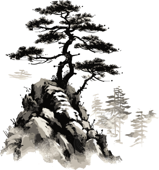 自然美景中国风松树山水素材