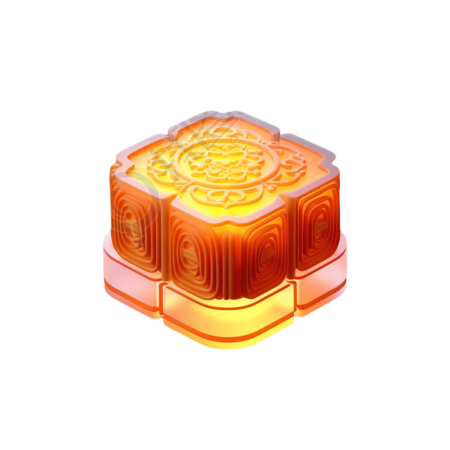 半透明玻璃效果中秋节月饼元素