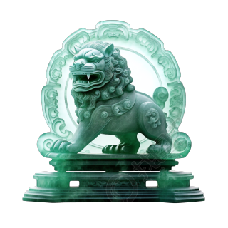 商业设计高清立体石狮子雕刻图案素材