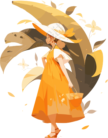 青春烂漫的水果女孩插画设计