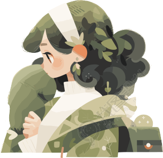优雅的水果女孩图形素材
