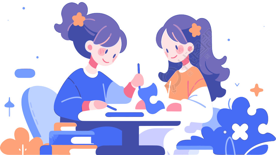 心理咨询玩耍的小朋友插画设计素材