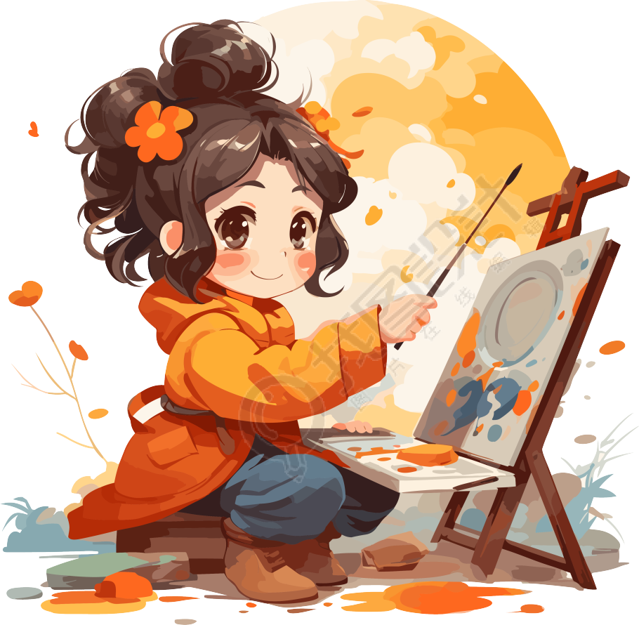 少女创作艺术插画