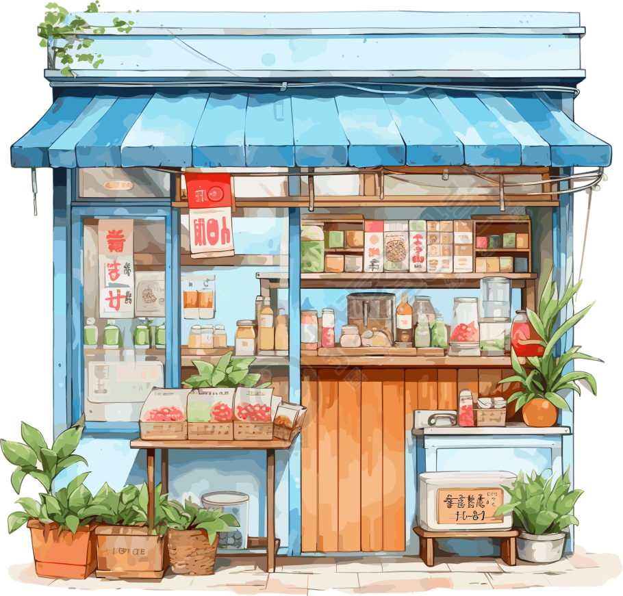 商店图形素材PNG透明背景插画
