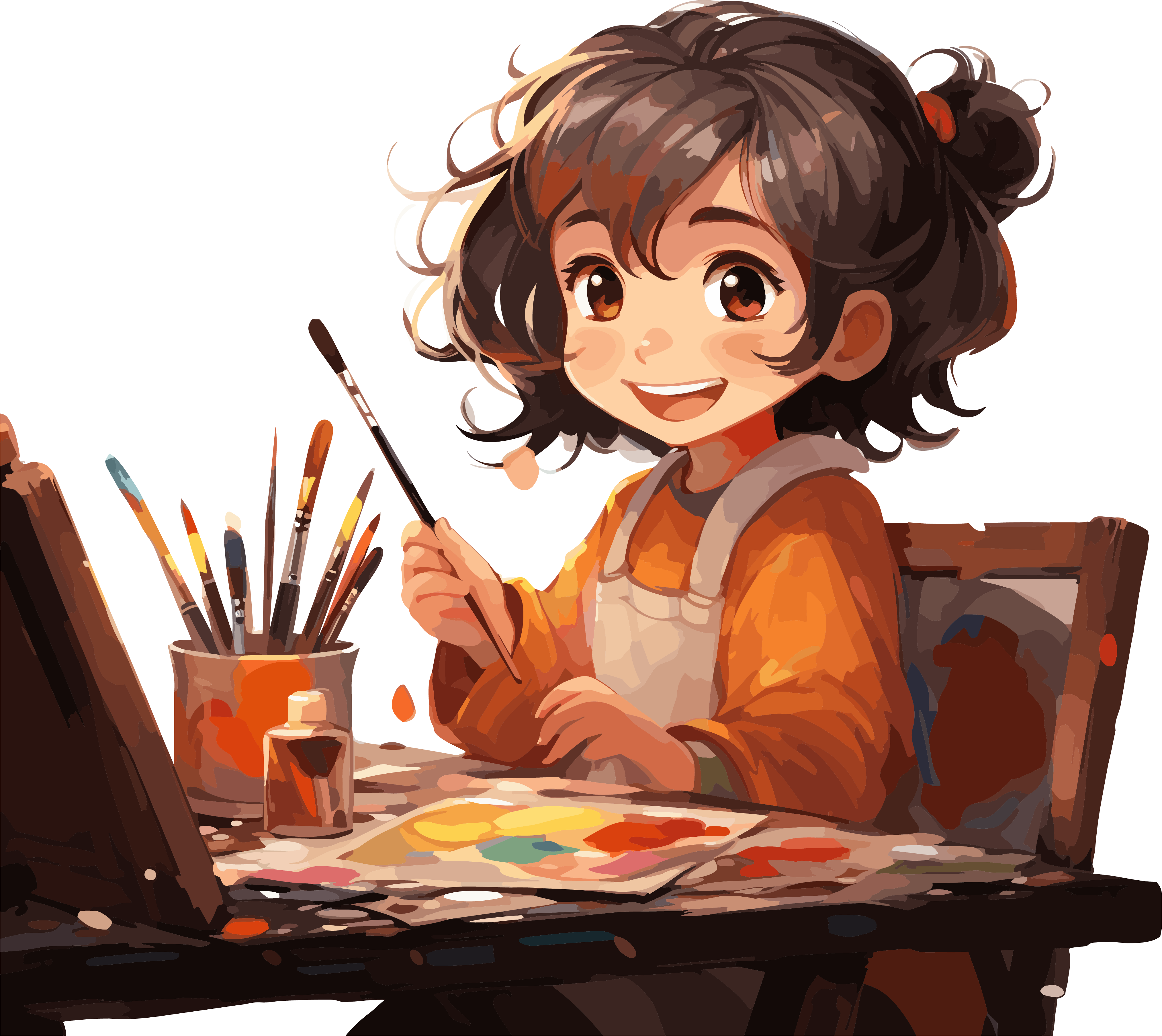 高清插画艺术少女设计元素