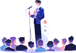 座谈会上的讲师插画