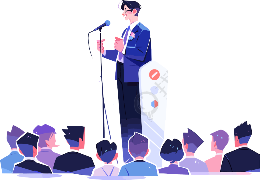 座谈会上的讲师插画