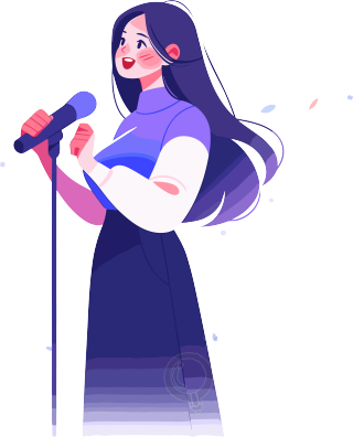 意气风发的女讲师插画
