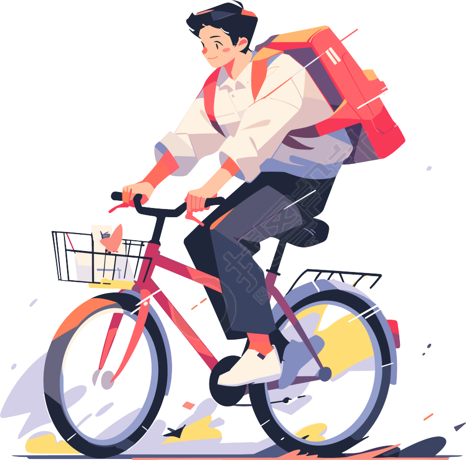 山地自行车运动插画矢量图形
