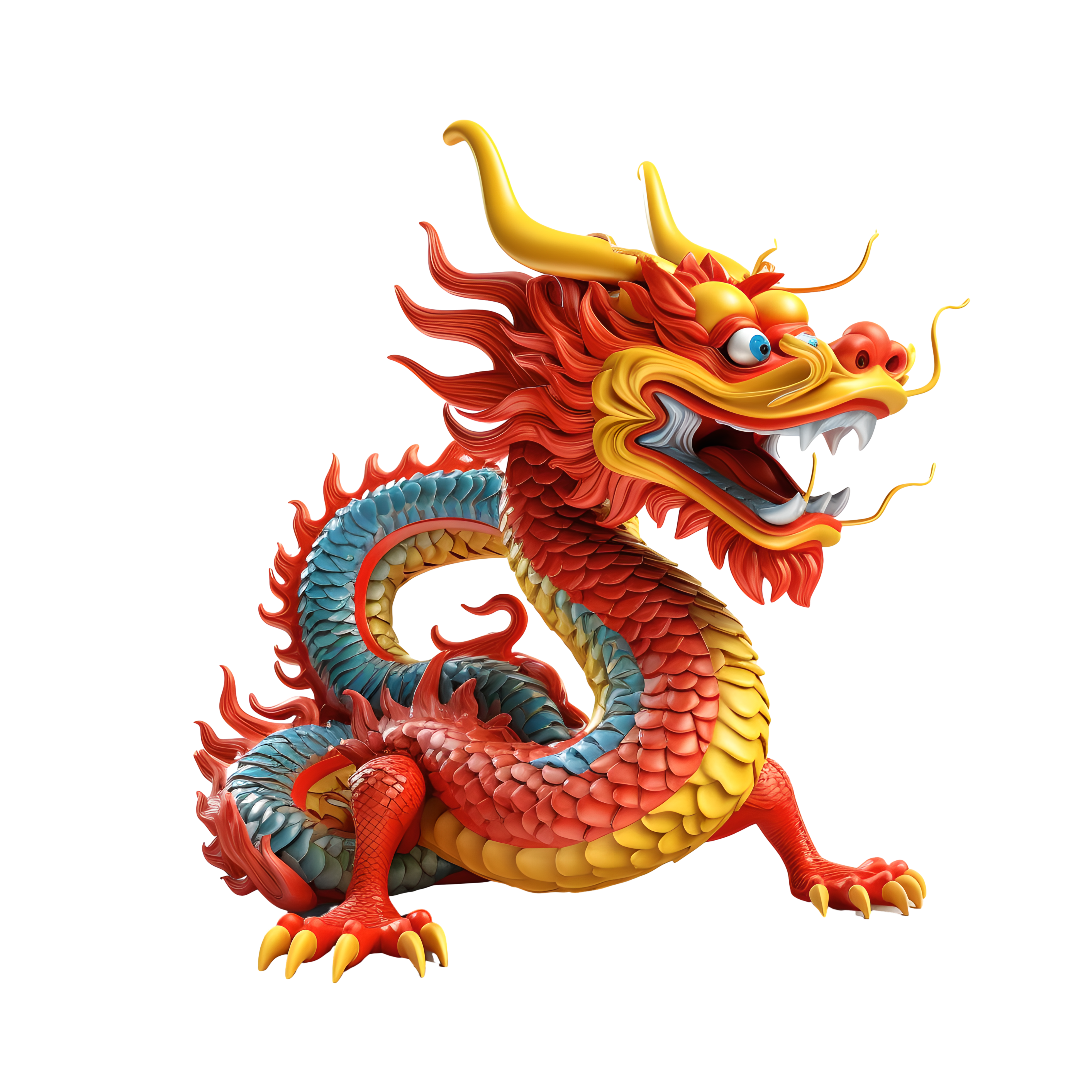高清创意设计元素3D卡通中国龙插图