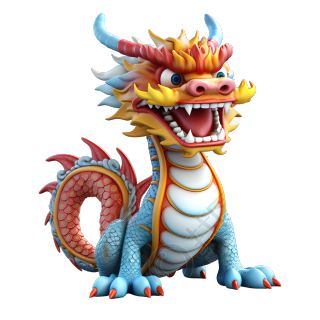 插画设计3D卡通中国龙商业可用素材