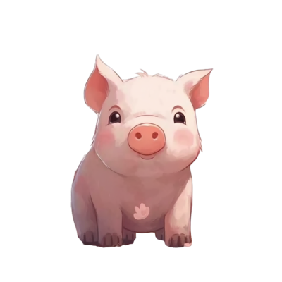 可爱迷你小猪插画素材