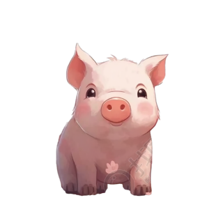 可爱迷你小猪插画素材